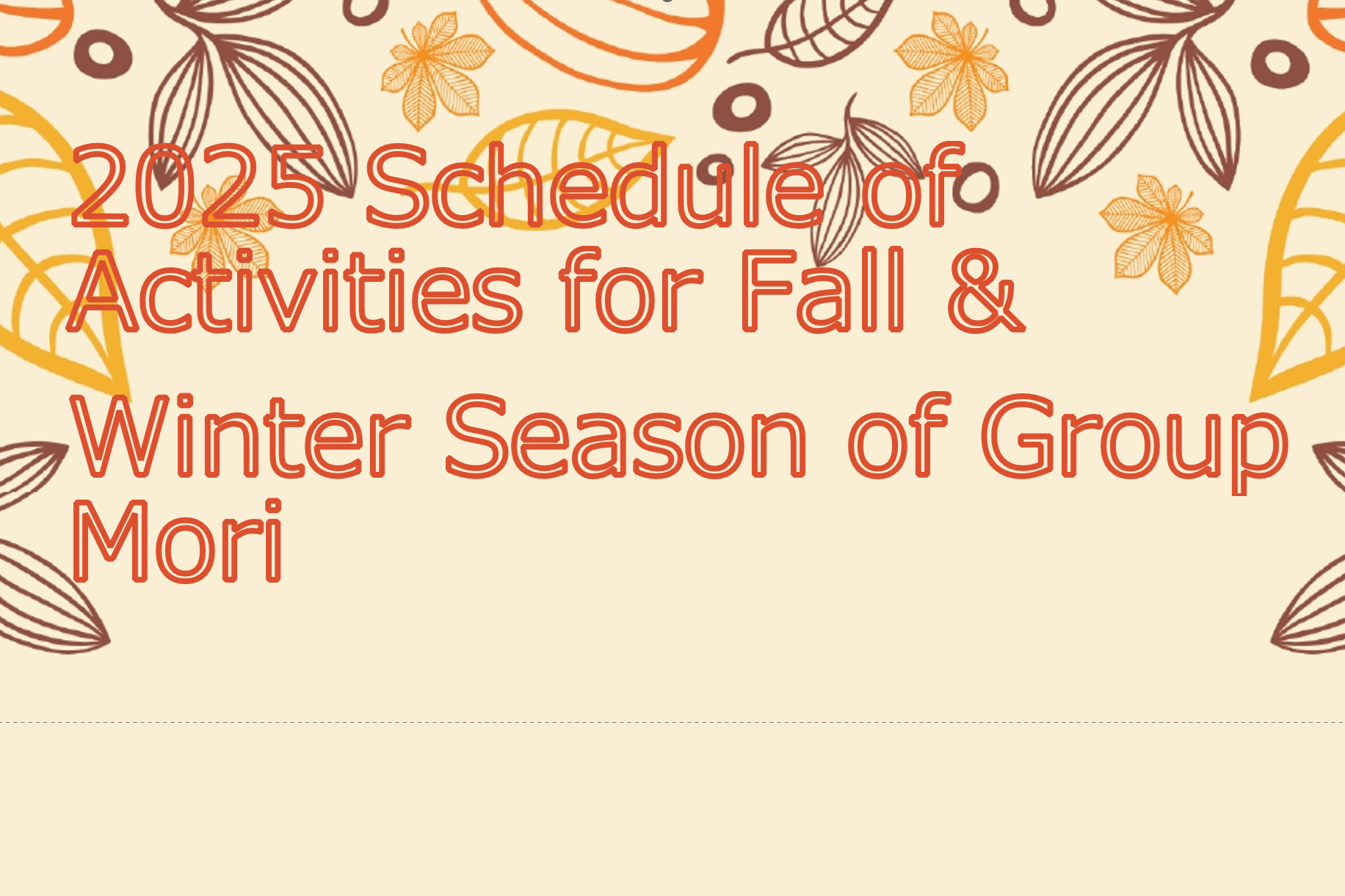 2025 Fall-Winter Schedule – グループ杜のウェブサイト